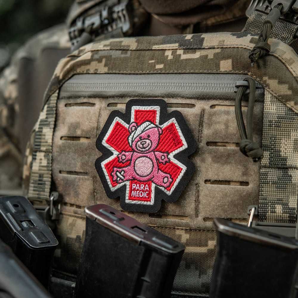 M-Tac Naszywka na rzep Medyczna Patch Paramedic Miś Pink/Black