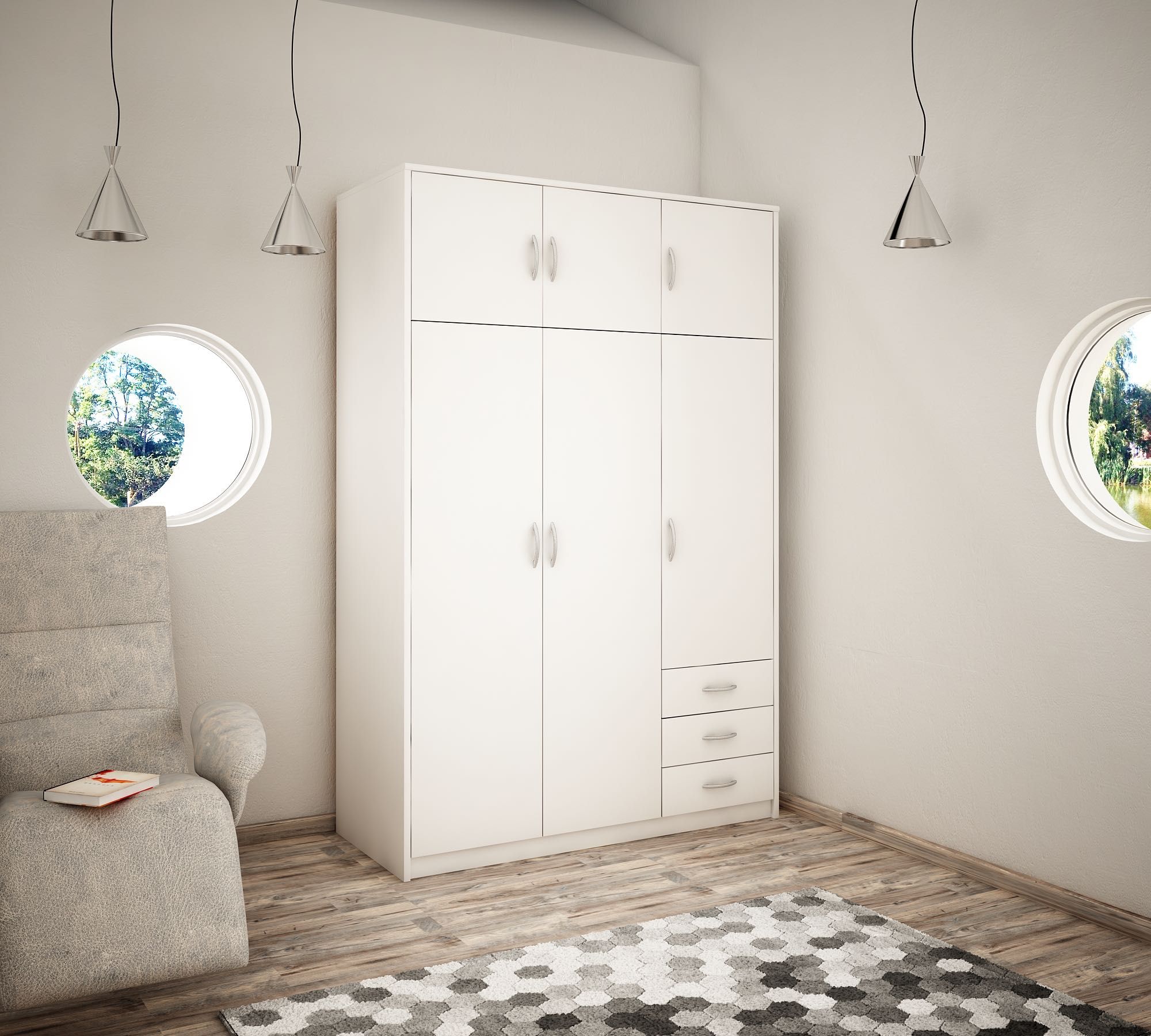 Nowa szafa trzydrzwiowa 193x127x55 - 4 kolory