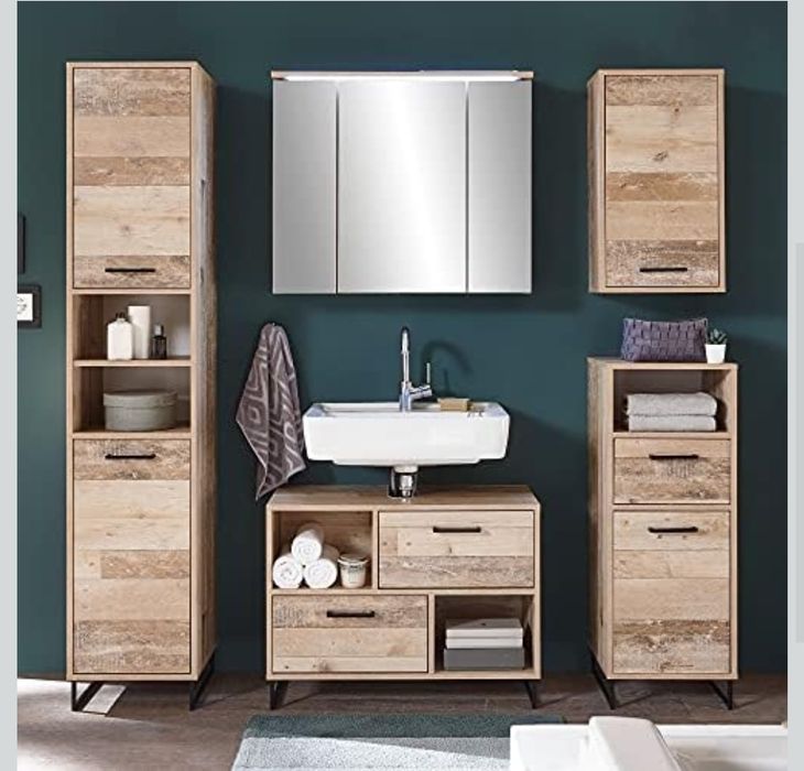 Szafka łazienkowa z lustrem Stella Trading ROOF z oświetleniem LED