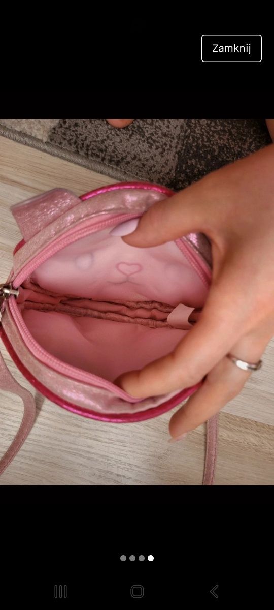 Różowa torebka kotek