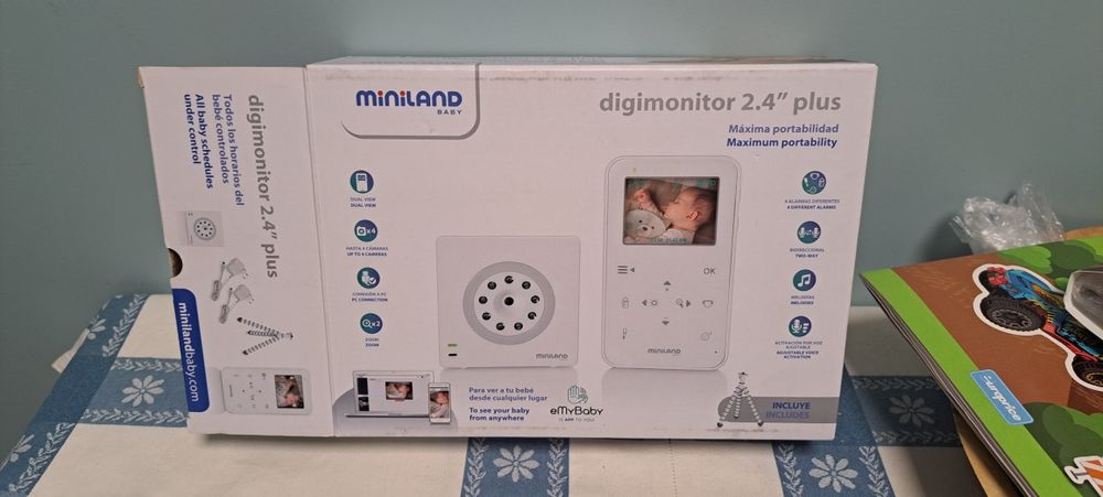 Monitor de bebe, Miniland 2.4 plus.
Visão noturna, duplo microfone,4 c