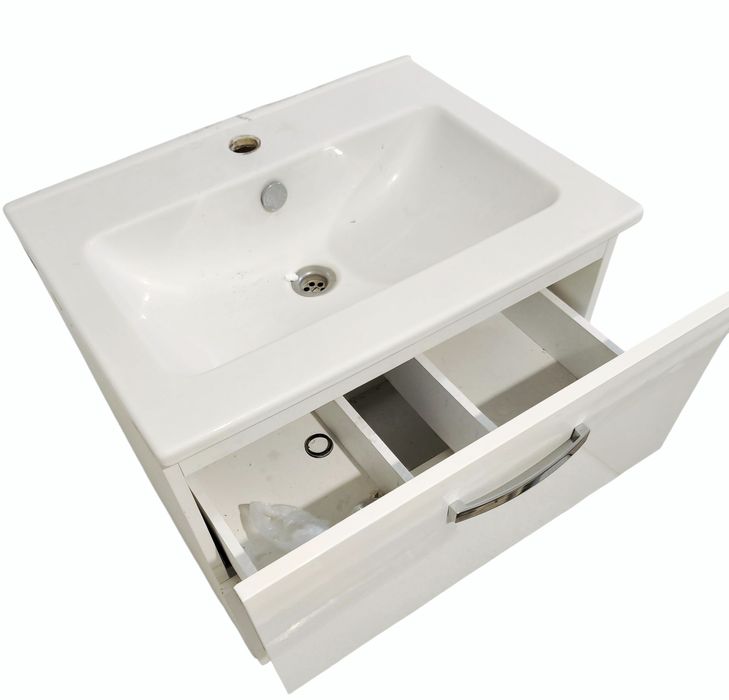 Szafka łazienkowa z umywalką wisząca z szufladami