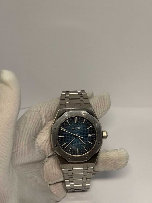 Zegarek Seiko Mod Royal Oak Custom Watch Błękitny