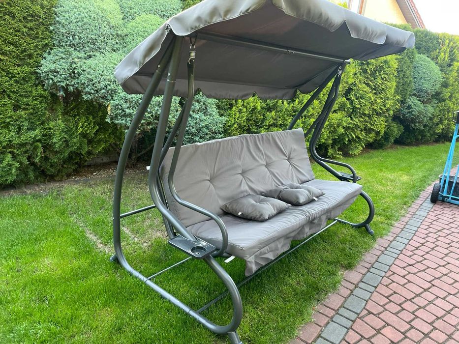 Huśtawka ogrodowa rozkładana leżak 2w1 4 - osobowa NOWA DUŻA Solidna