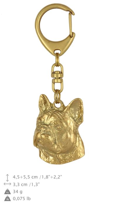 Buldog francuski II brelok pozłacany Art-Dog