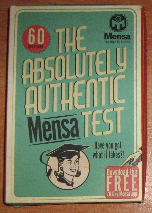 Карточный тест интеллекта Mensa английский
