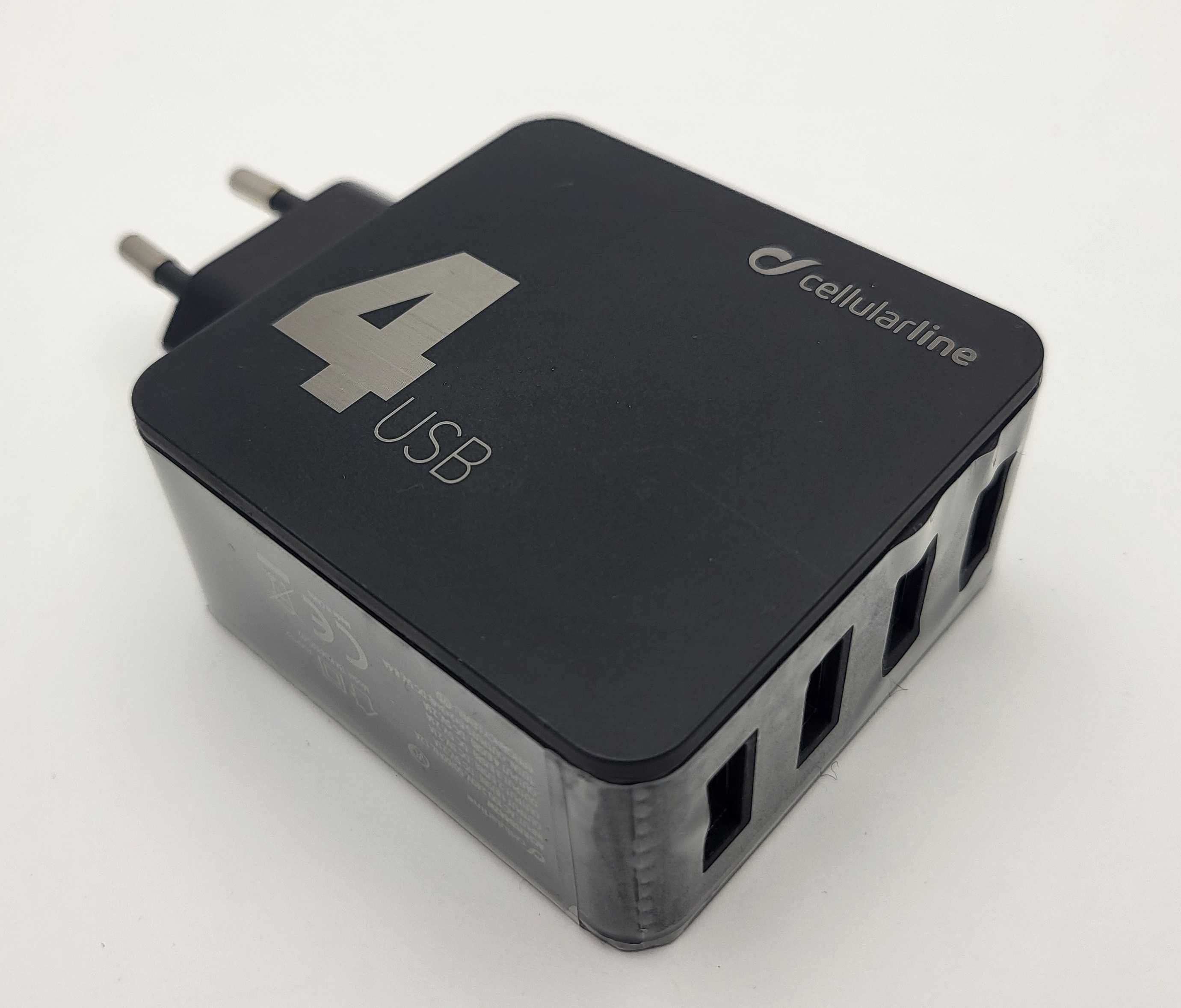 Ładowarka 4xUSB Cellularline 42W - Mega mocna 8.4A - PRAWDZIWE 4x2.1A