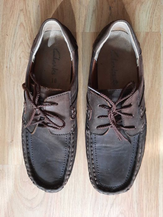 Мужские кожаные мокасины Clarks 43 р.