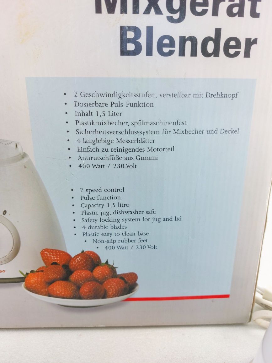 Blender kielichowy Tomado 1,5l 400w