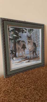 Картина вишита "Вовки"