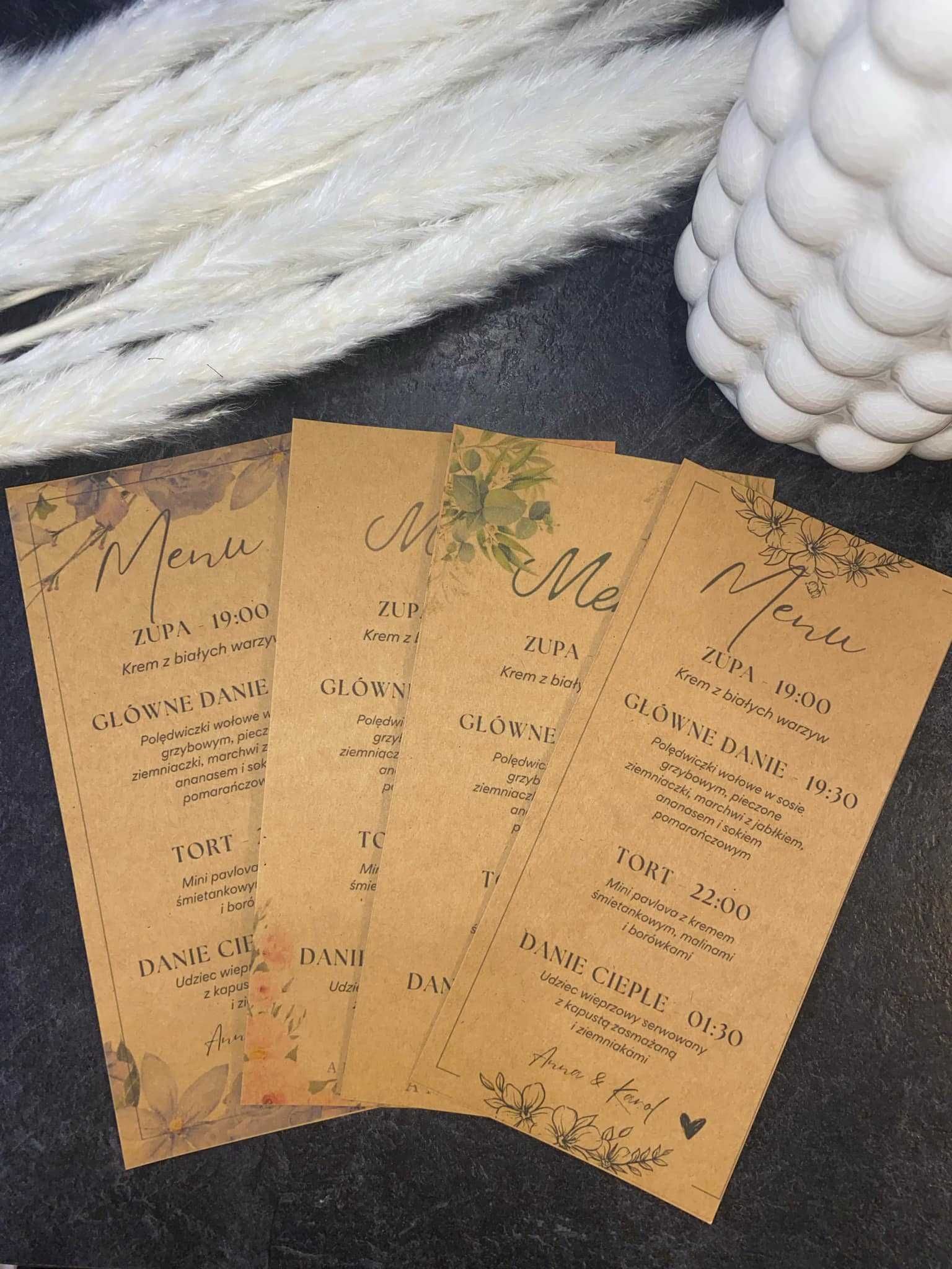 Menu wesele ślub