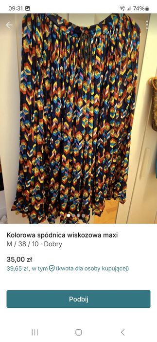 Kolorowa spódnica długa