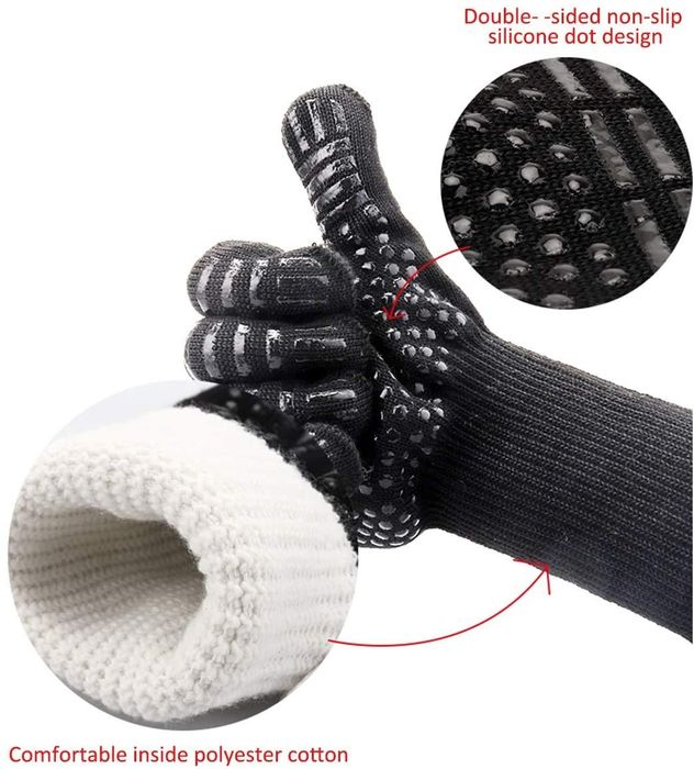 Вогнетривкі рукавиці для грилювання, барбекю та мангалу