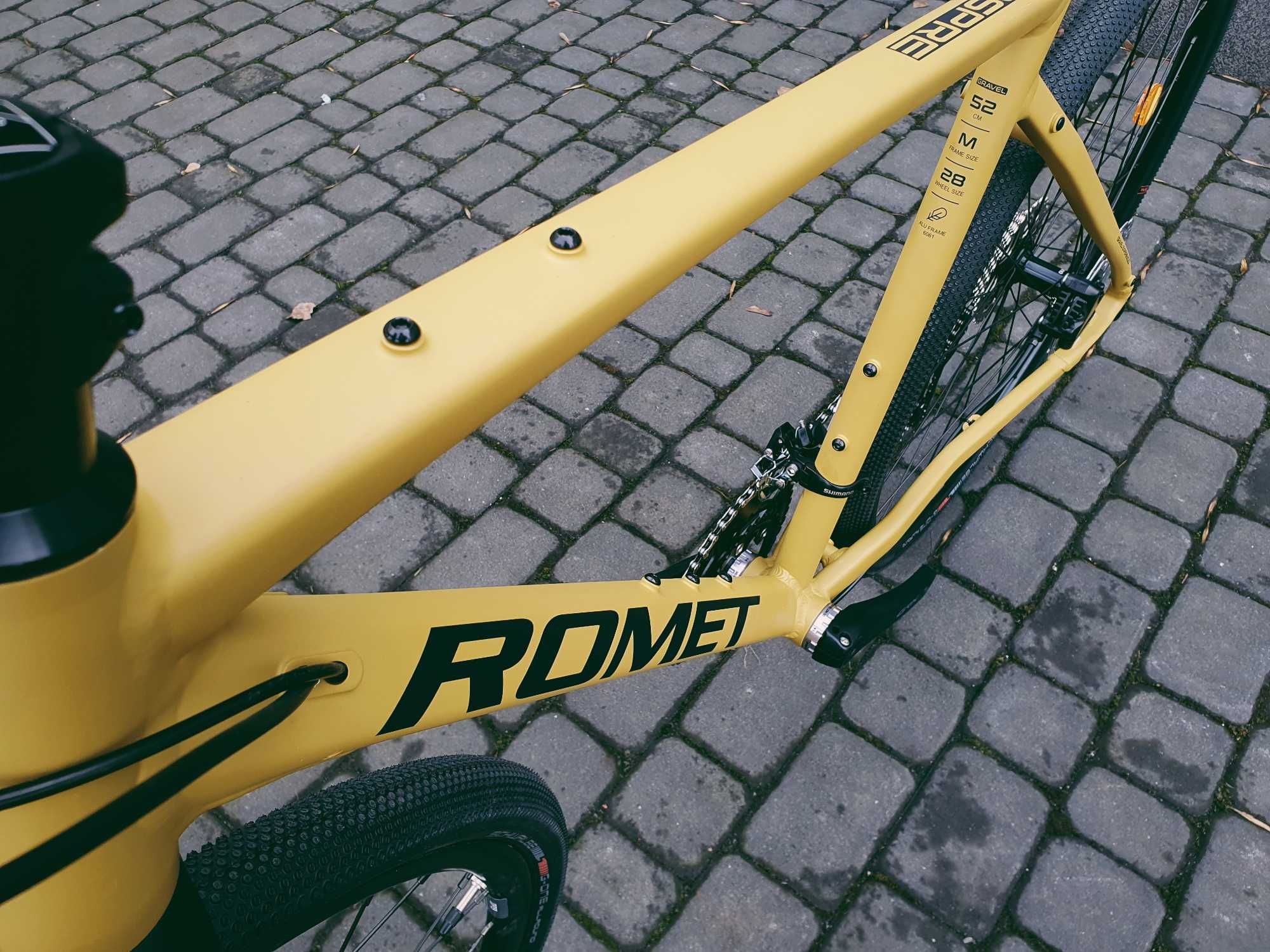 Romet Aspre 2.0, żółty, rozm. 48, 54, 56, gravel, shimano grx, 2024