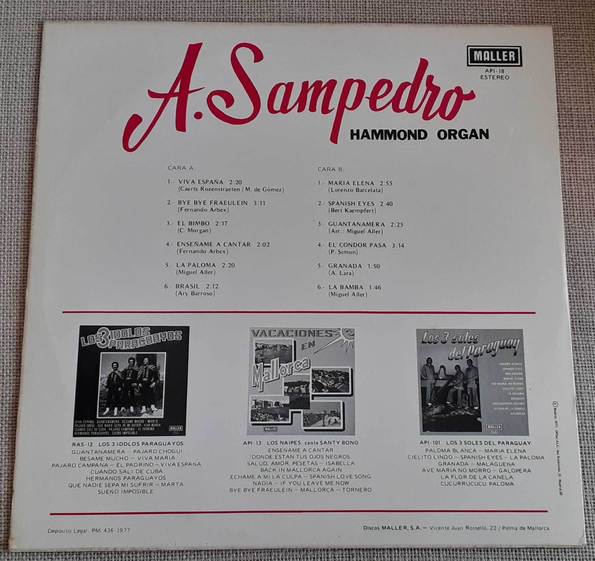 Disco Vinil LP A. Sampedro