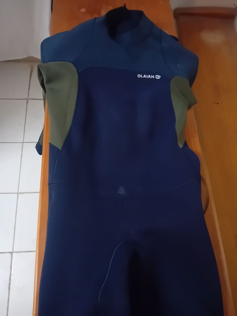 Fato de surf e mergulho p/ homem Olaian 500 neopreno   3/2  azul caqu