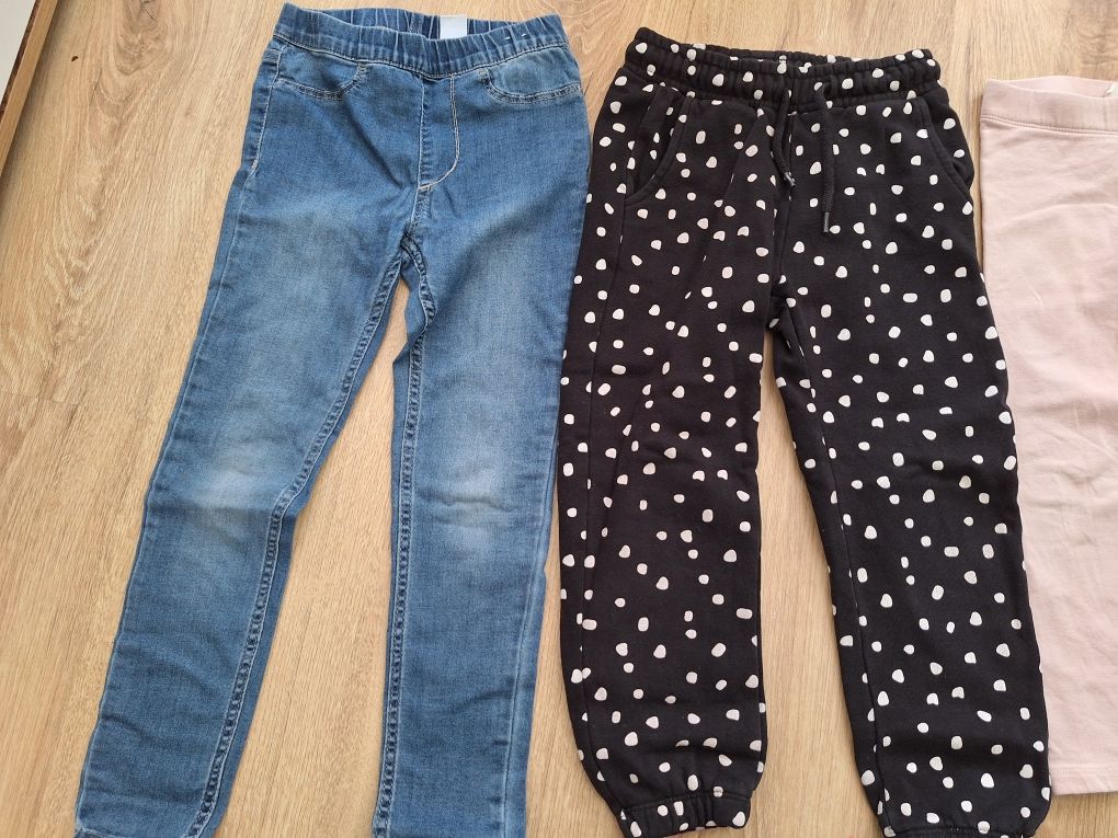 Zestaw 7 szt spodnie rozmiar 110 h&m kappahl mayoral skye