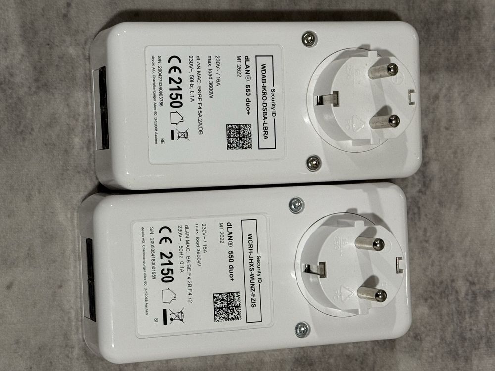 Duas Powerline Devolo 500 Wireless + duas 550 duo+