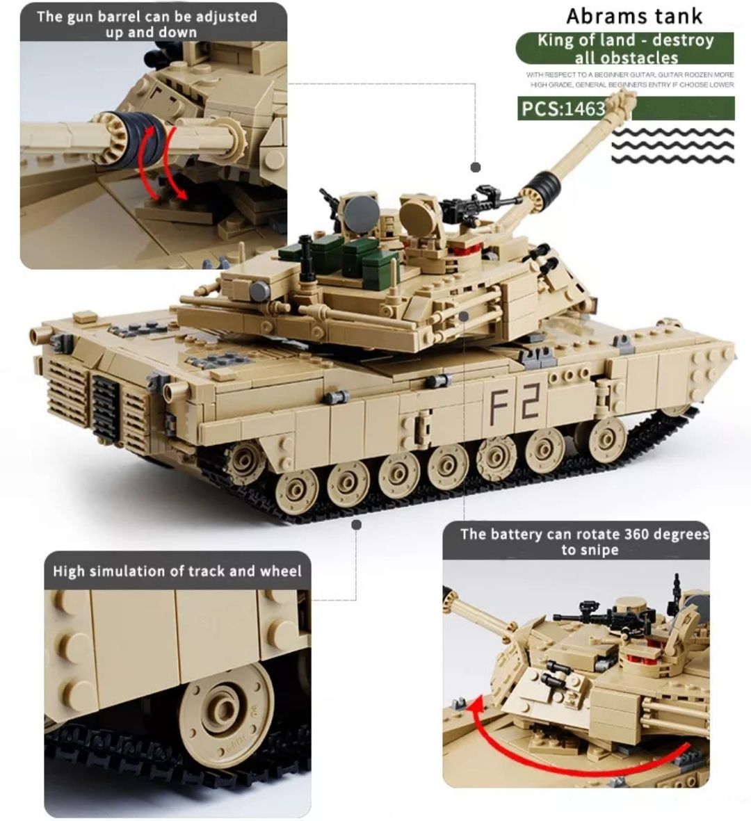 Tanque M1A2 ABRAMS MBT 1:28 (Usado)