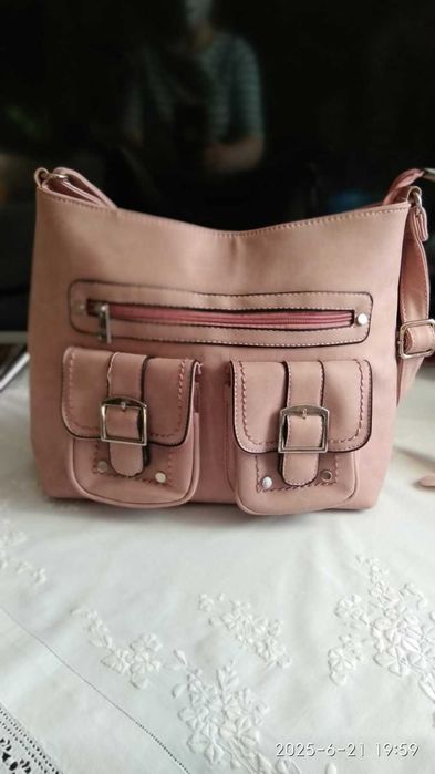 Сумка-шопер рожева пудра, нова