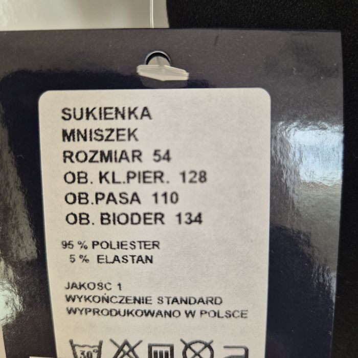 Sukienka, nowa r. 54, 7XL, czarno-biała, piękna