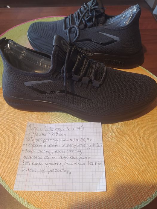 Nowe buty męskie r46, wkładka 29cm,wygodne,lekkie,ciemny szary-stalowy