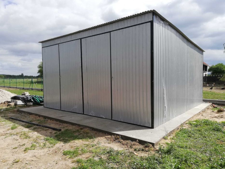 Garaż Blaszany ZIELONY- Garaże Blaszane | Wiaty | Hale | - ESSTAL*