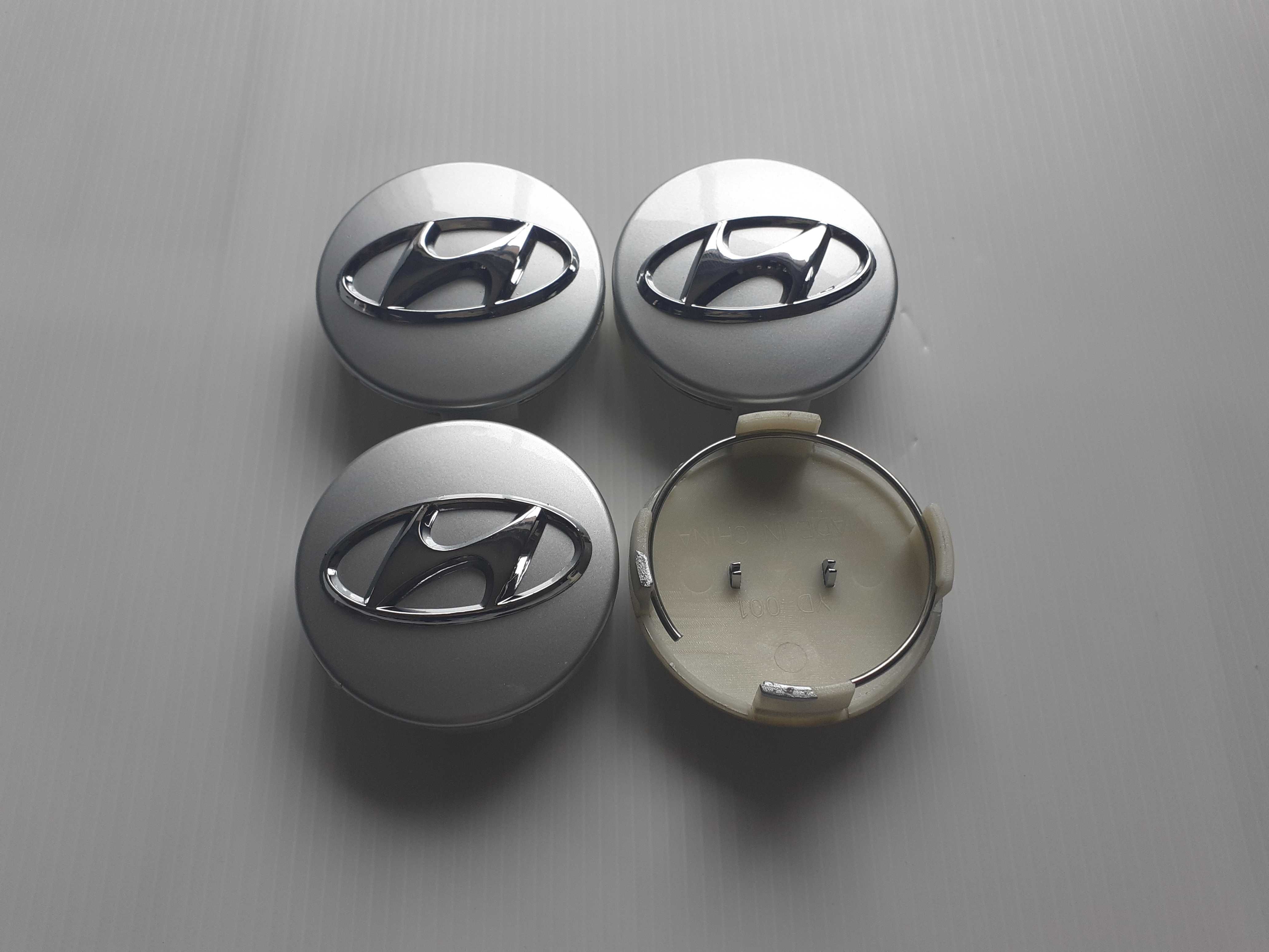 Centros/tampas de jante completos Hyundai com 56, 60, 65 e 68 mm