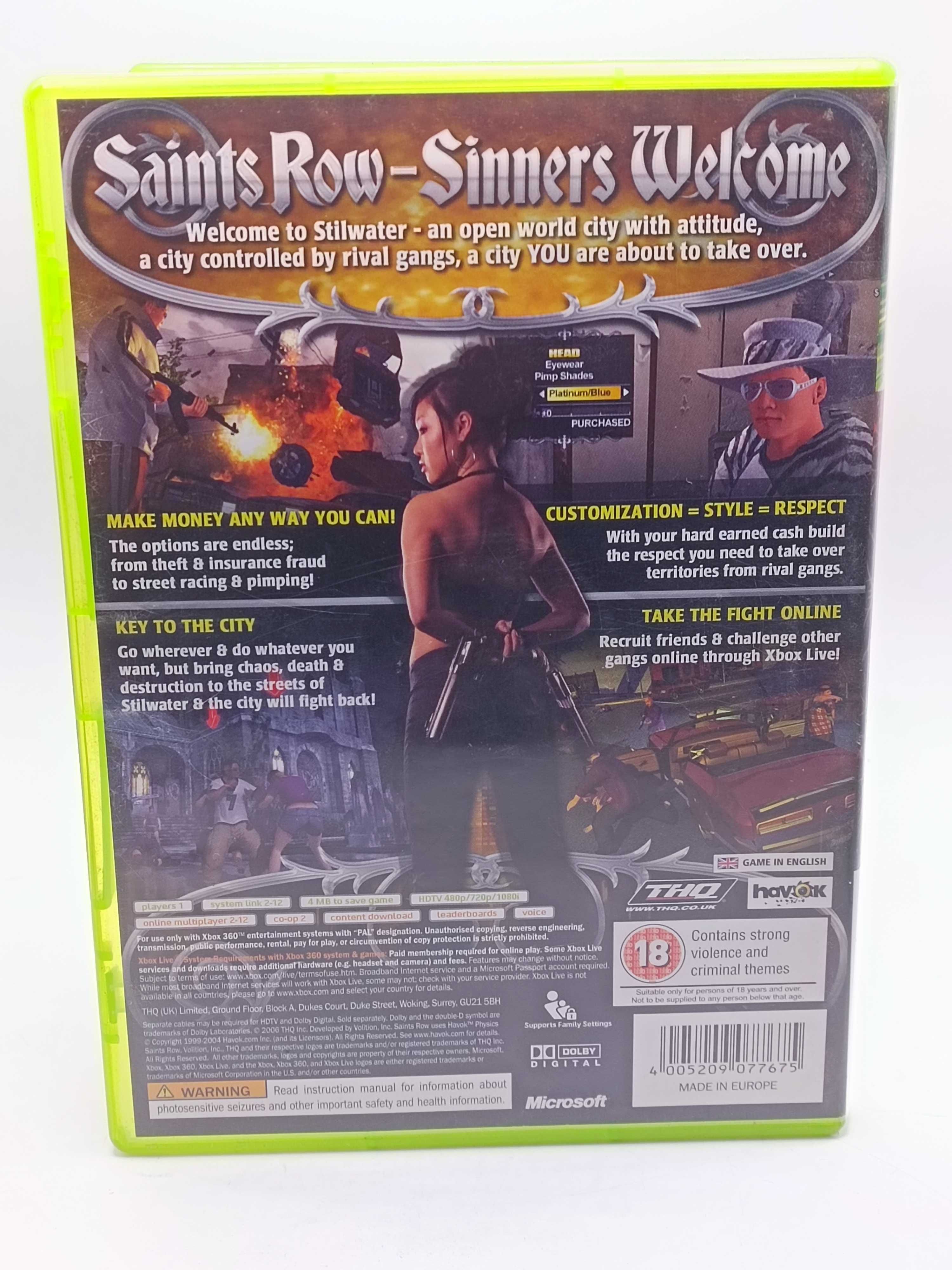 GRA Saints Row NA XBOX 360 108/02/25s