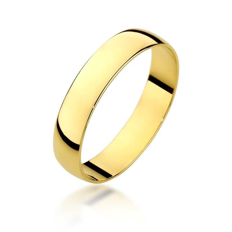 OD RĘKI Obrączka Złota 4 mm Klasyczna Obrączki Złote Klasyczne Ślubne