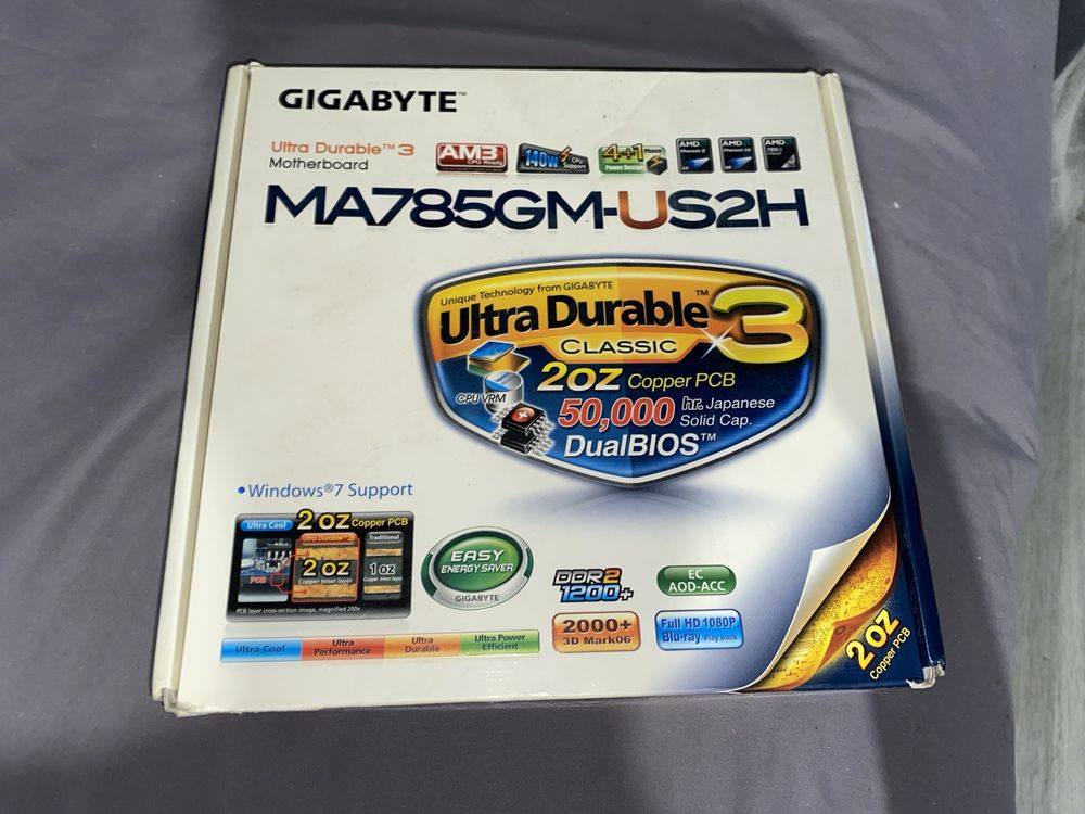 Материнская плата Gigabyte MA785GM-US2H + проц AMD Athlon X4 640