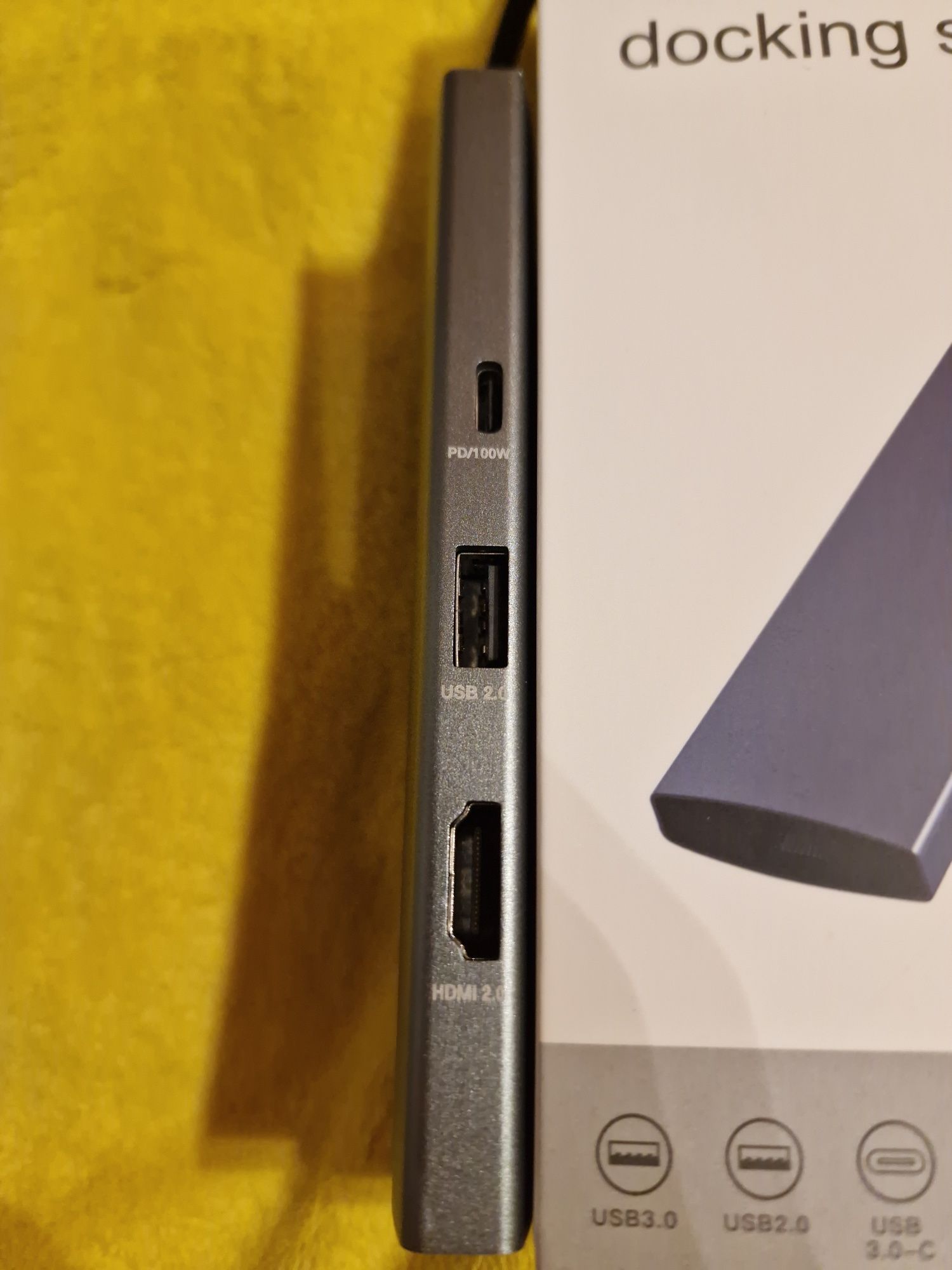 Stacja dokująca Hub USB C - HDMI 4K/60Hz, Gigabit Ethernet, PD 100W,