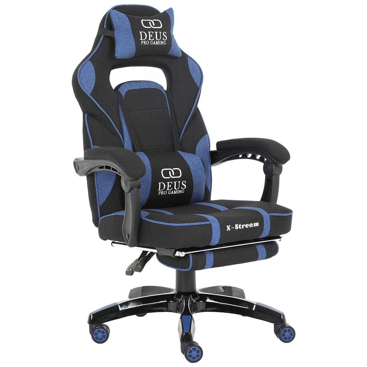 Krzesło Gamingowe dla gracza X-Stream z tkaniny Niebieski