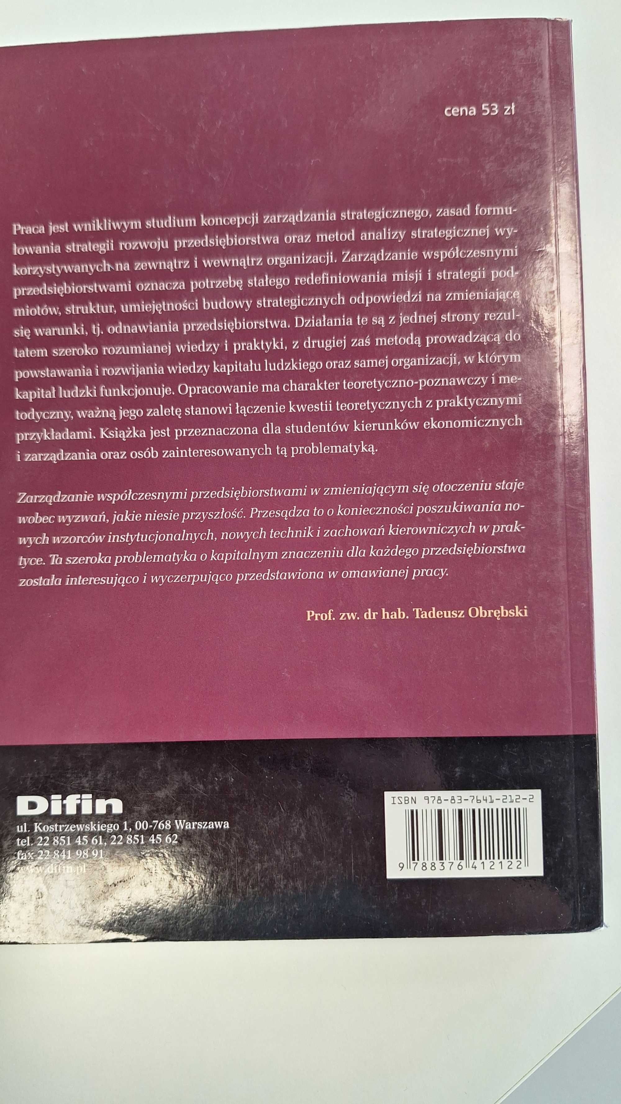 Książka Zarządzanie strategiczne.  Koncepcje, metody, strategie.