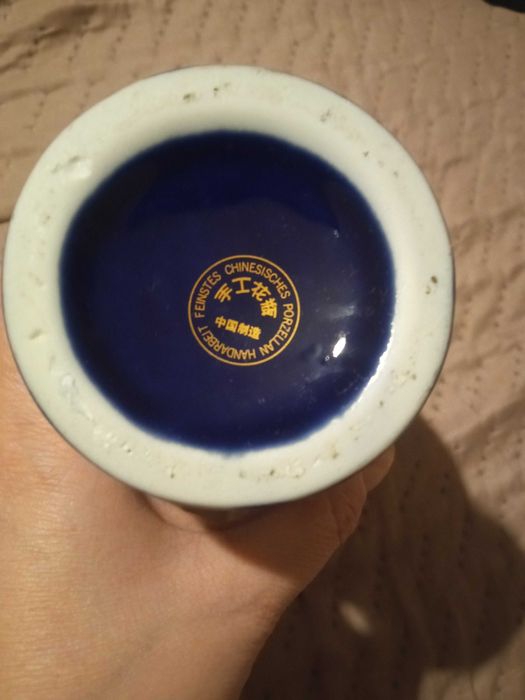 Wazon chińska porcelana malowana kobalt