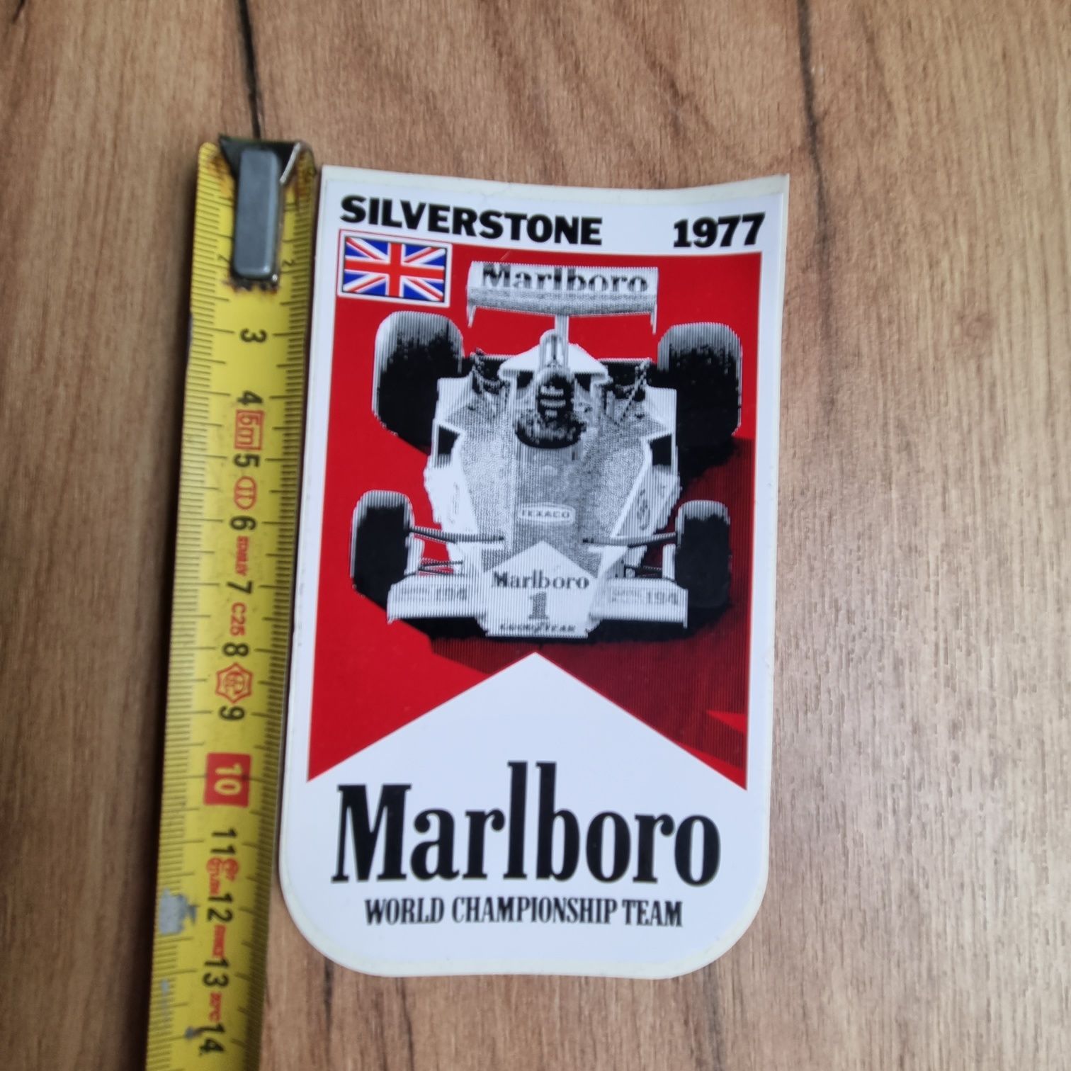 Stara naklejka samochodowa Malboro formuła 1977 Silverstone vintage