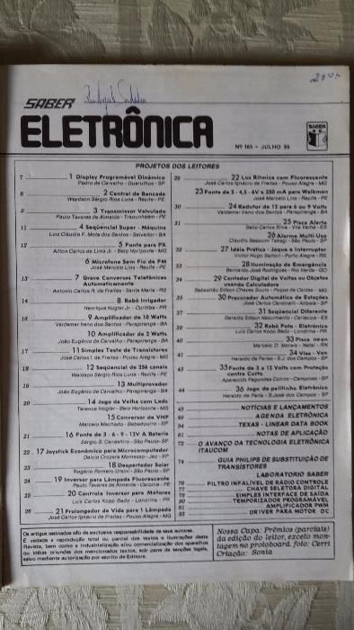 Revistas Saber Eletrônica 1986