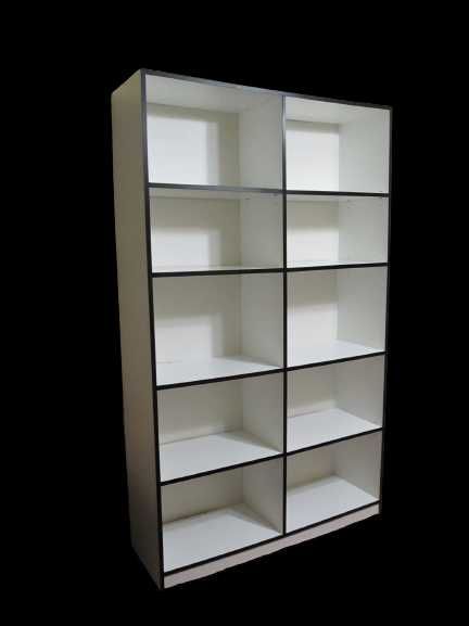 Стеллаж белый торговый офисный 200х120х36 с задней стенкой б/у