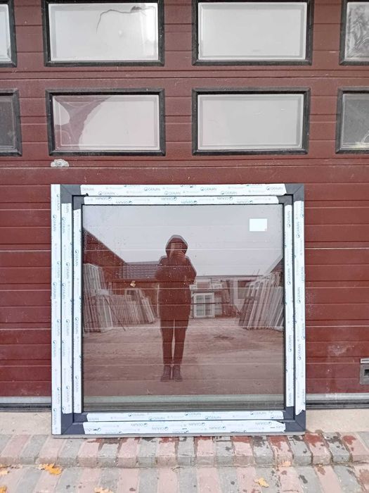 Okno antracyt 134/146x145/147 nowe pcv plastikowe antracytowe DOWÓZ