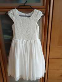Biała sukienka 128 Smyk