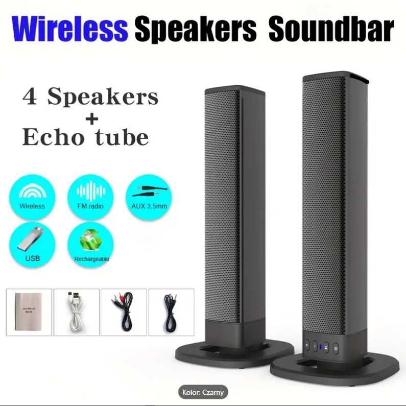 Bezprzewodowe głośniki stereo surround do domowego kina Bluetooth Aux