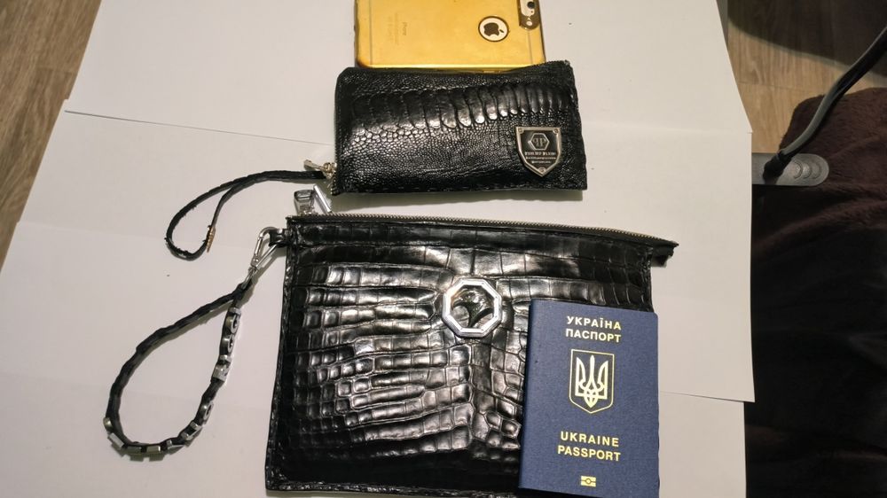 Клатч бу крокодил кожа