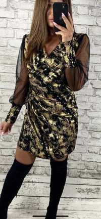 Piękne złoto czarne sukienki od m p xl