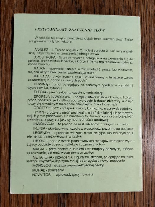 Omówienie lektur: język polski klasa 8, wydawnictwo Pacific