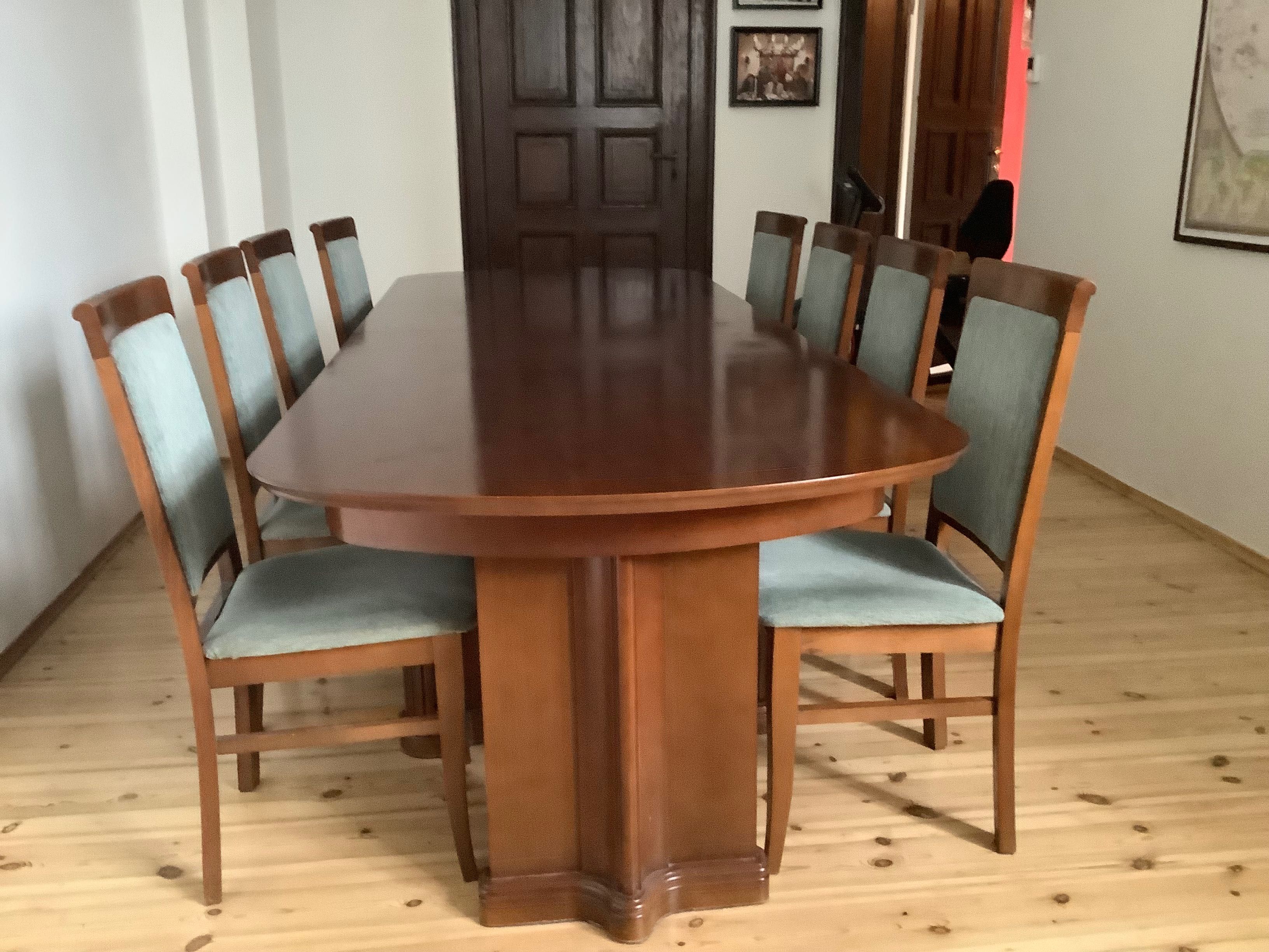 Solidny stół rozkładany 180-330 cm z  8 krzesłami