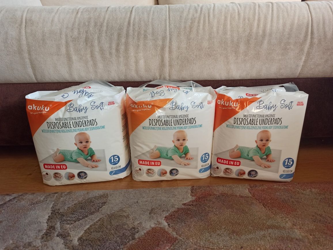 Podkłady higieniczne do przewijania Akuku baby soft