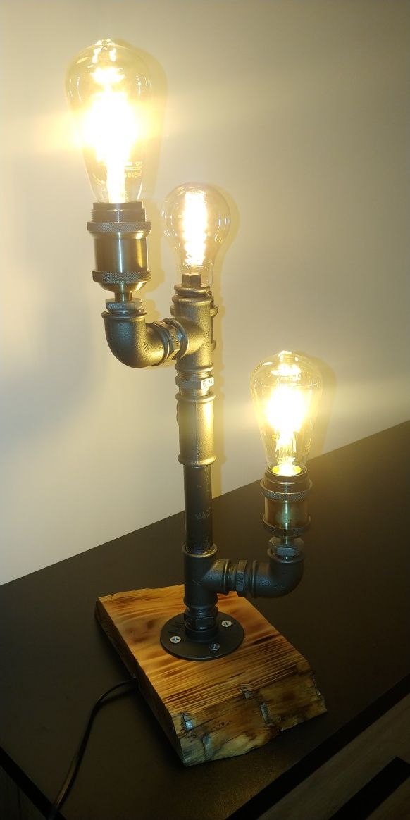 Lampka nocna, w stylu industrialnym