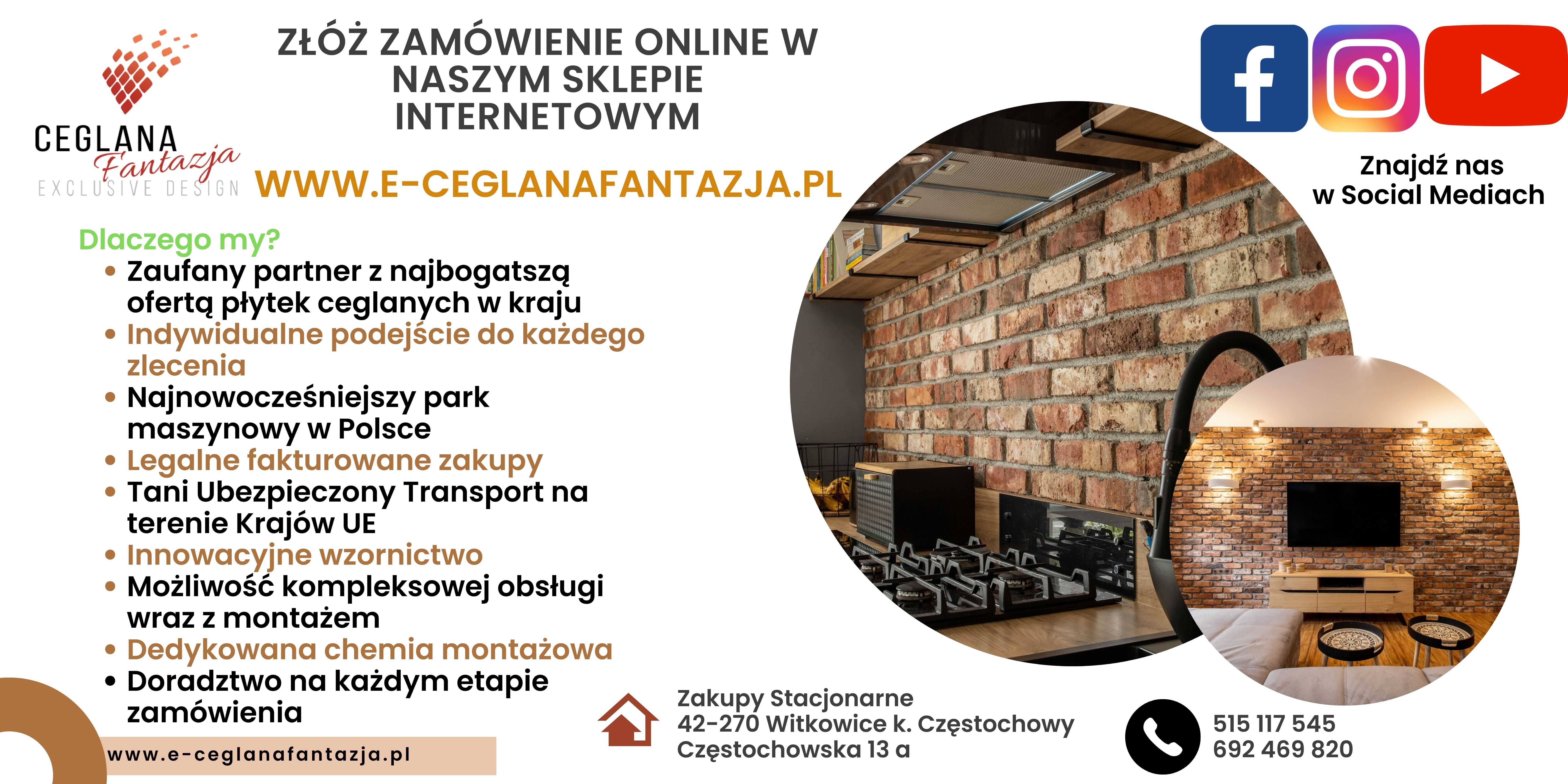 Cegły Dekoracyjne na Ścianę, Elewacje, Płytki z Cegły - Producent