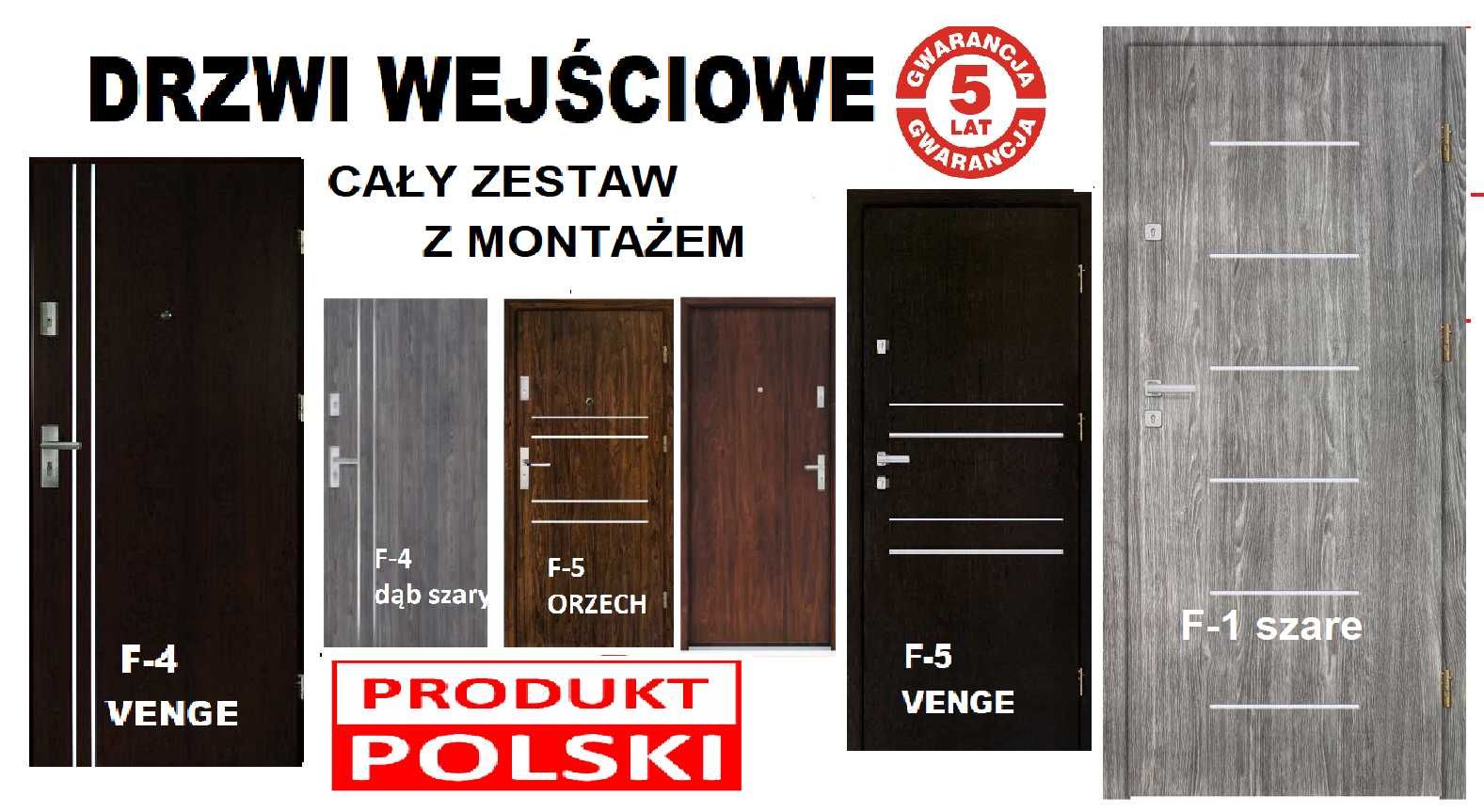 Drzwi zewnętrzne-wejściowe do mieszkań. Wewnątrzklatkowe z MONTAŻEM