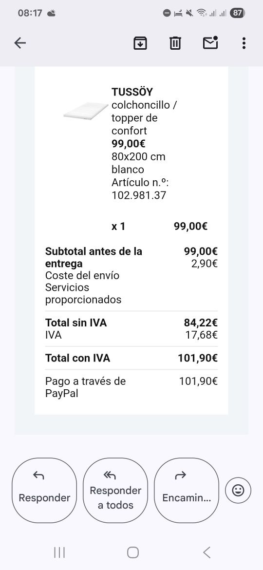 Sobrecolchao ikea pouco usado l
